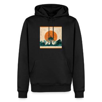 Japanischer Tempel - Männer Premium Bio Hoodie - Schwarz - Vorne - Nico (187cm)