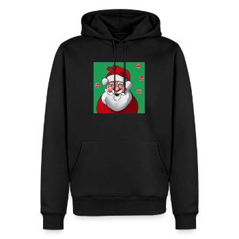 Père Noël - Sweat à capuche Premium bio Homme - noir - Devant - Nico (187cm)