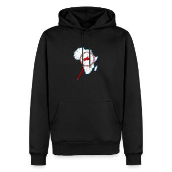 La République centrafricaine à la loupe - Sweat à capuche Premium bio Homme - noir - Devant - Nico (187cm)