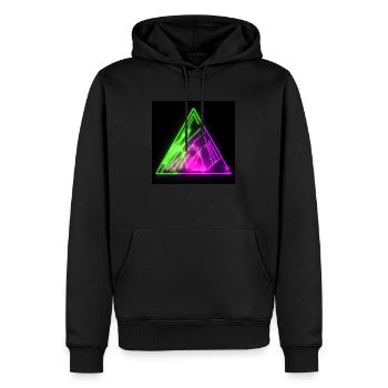 Trippy Neon Sign Triangle Abstract Artwork - Männer Premium Bio Hoodie - Schwarz - Vorne - Nico (187cm)
