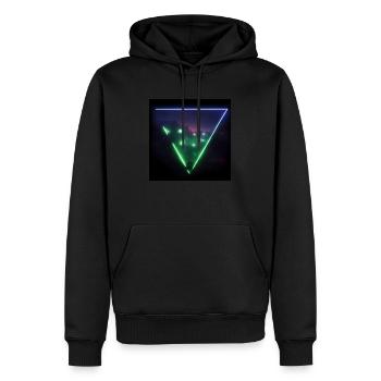 Trippy Dystopian Landscape Triangle - Männer Premium Bio Hoodie - Schwarz - Vorne - Nico (187cm)