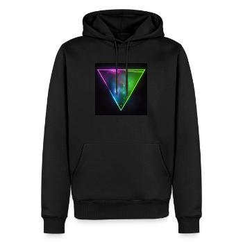 Triangle cityscape Tokio neon lights at night - Männer Premium Bio Hoodie - Schwarz - Vorne - Nico (187cm)