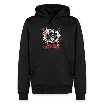 Polka poubelle Bonjour? Glace très mince - Sweat à capuche Premium bio Homme - noir - Devant - Nico (187cm)