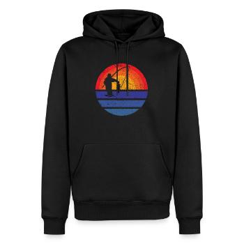 Hameçons Pêche Pêche Pêche Pêche Pêche - Sweat à capuche Premium bio Homme - noir - Devant - Nico (187cm)