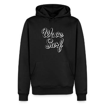 Wave Surf - Männer Premium Bio Hoodie - Schwarz - Vorne - Nico (187cm)