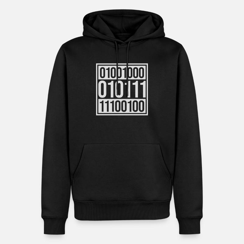 Binär Code Programm Sprache - Männer Premium Bio Hoodie - Schwarz