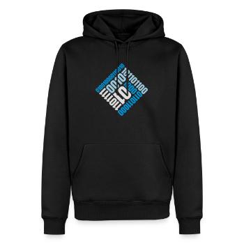 Langage de programme de code binaire - Sweat à capuche Premium bio Homme - noir - Devant - Nico (187cm)