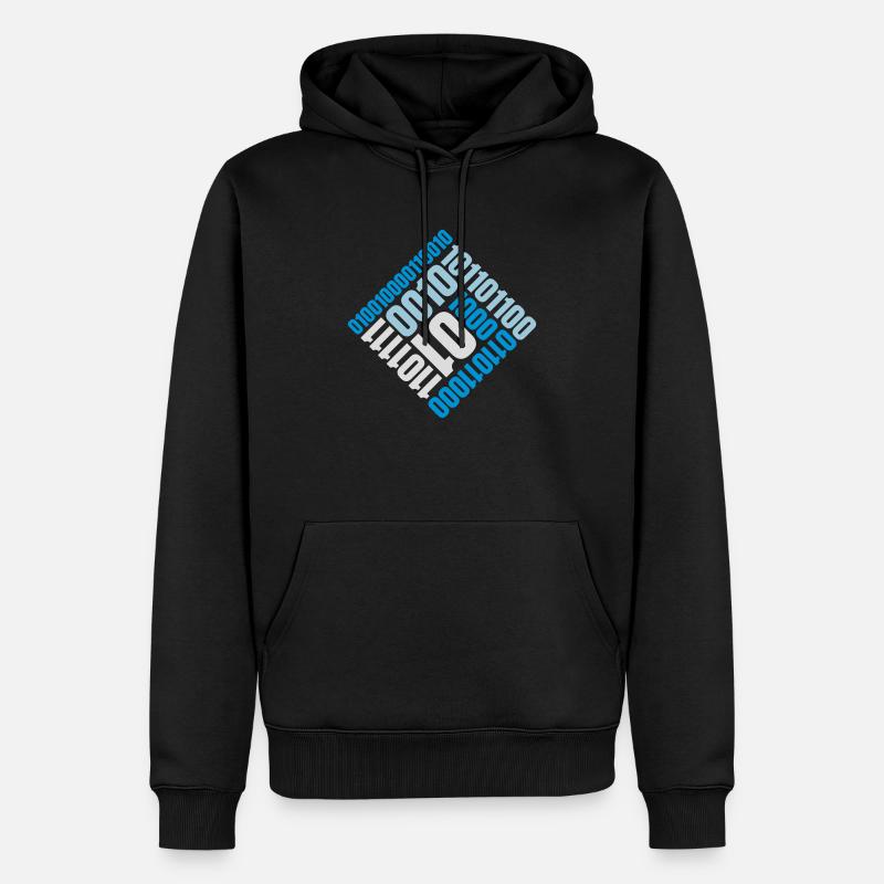 Binär Code Programm Sprache - Männer Premium Bio Hoodie - Schwarz