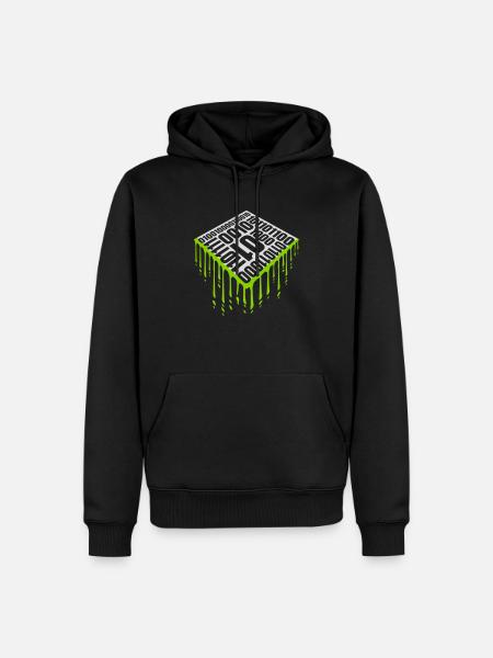 Binär Code Programm Sprache - Männer Premium Bio Hoodie - Schwarz