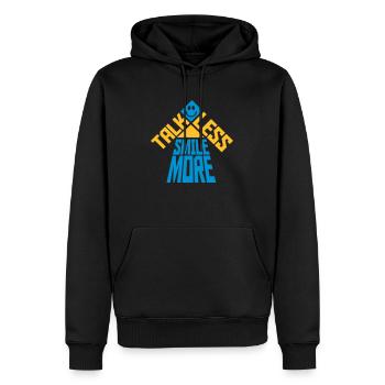 talk less smile more - Männer Premium Bio Hoodie - Schwarz - Vorne - Nico (187cm)
