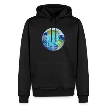 Planet Erde - Männer Premium Bio Hoodie - Schwarz - Vorne - Nico (187cm)