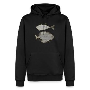 Poissons - Sweat à capuche Premium bio Homme - noir - Devant - Nico (187cm)