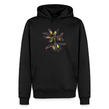 Liste - Männer Premium Bio Hoodie - Schwarz - Vorne - Nico (187cm)