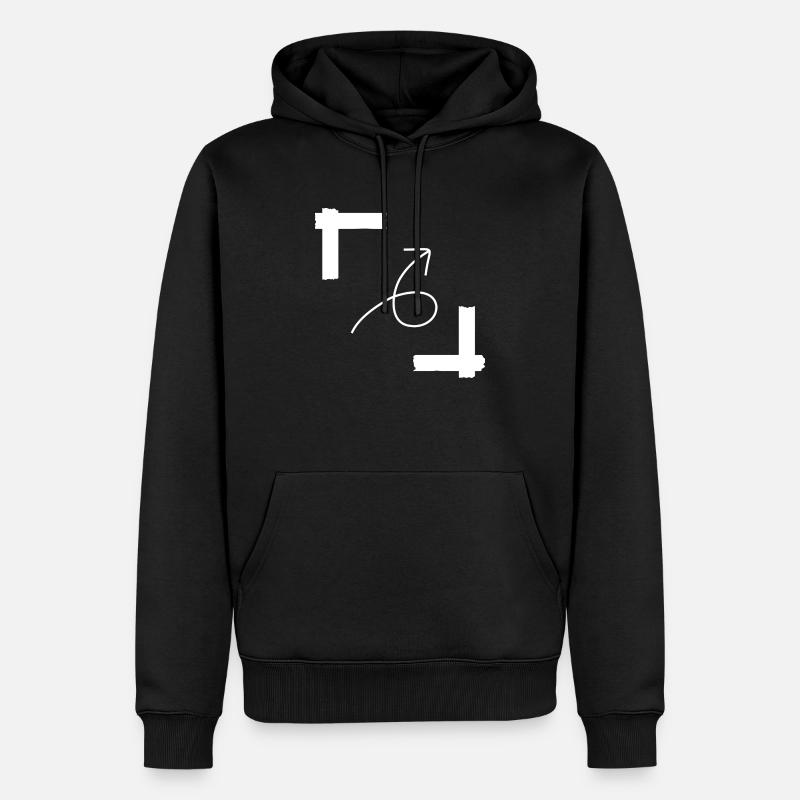Pfeil parallel Ecke - Männer Premium Bio Hoodie - Schwarz