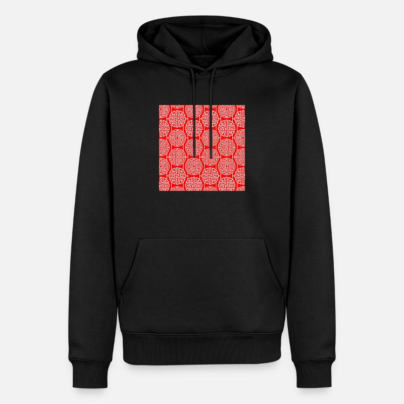 Chinesisches Muster - Männer Premium Bio Hoodie - Schwarz