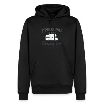 J'peux pas j'me barre en camping car - Sweat à capuche Premium bio Homme - noir - Devant - Nico (187cm)
