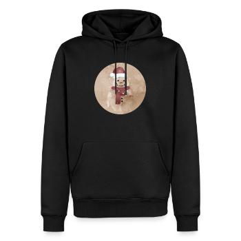mignon bonhomme de neige avec casquette et nez de navet - Sweat à capuche Premium bio Homme - noir - Devant - Nico (187cm)