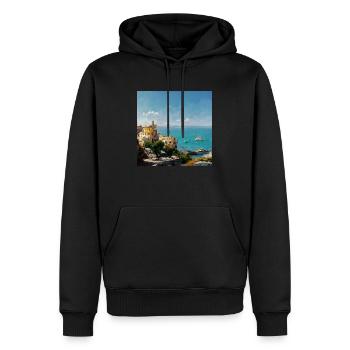 Stadt in Italien - Männer Premium Bio Hoodie - Schwarz - Vorne - Nico (187cm)