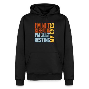 Citation Je ne dors pas - Sweat à capuche Premium bio Homme - noir - Devant - Nico (187cm)