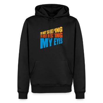 Citation Je ne dors pas - Sweat à capuche Premium bio Homme - noir - Devant - Nico (187cm)