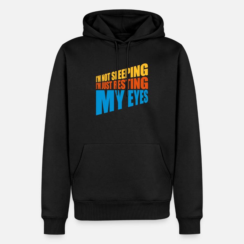 im not sleeping Zitat - Männer Premium Bio Hoodie - Schwarz