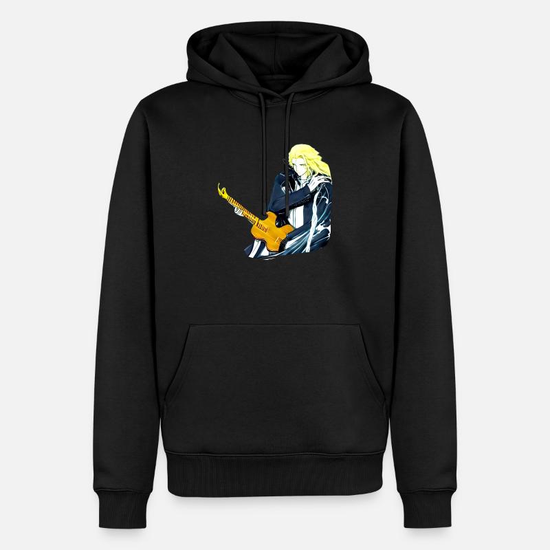 Typ mit Gitarre - Männer Premium Bio Hoodie - Schwarz