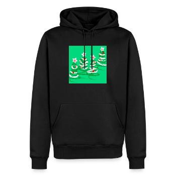 Weihnachtsbäume - Männer Premium Bio Hoodie - Schwarz - Vorne - Nico (187cm)