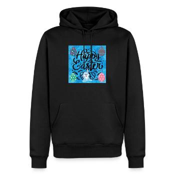 Frohe Feiertage. Weihnachten. - Männer Premium Bio Hoodie - Schwarz - Vorne - Nico (187cm)