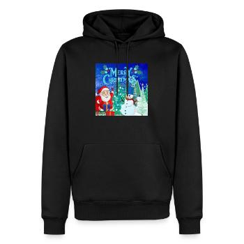 Frohe Weihnachten, Weihnachten - Männer Premium Bio Hoodie - Schwarz - Vorne - Nico (187cm)