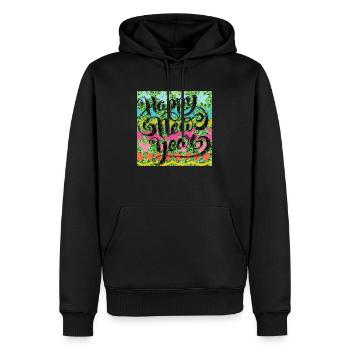 Frohes neues Jahr! - Männer Premium Bio Hoodie - Schwarz - Vorne - Nico (187cm)