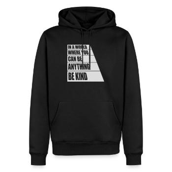 you can be kind - Männer Premium Bio Hoodie - Schwarz - Vorne - Nico (187cm)