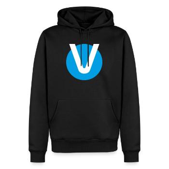 Zeichen V rund und cool - Männer Premium Bio Hoodie - Schwarz - Vorne - Nico (187cm)