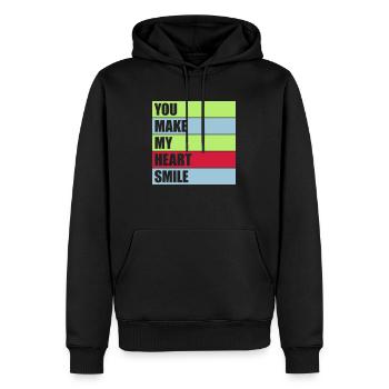 make my heart smile - Männer Premium Bio Hoodie - Schwarz - Vorne - Nico (187cm)