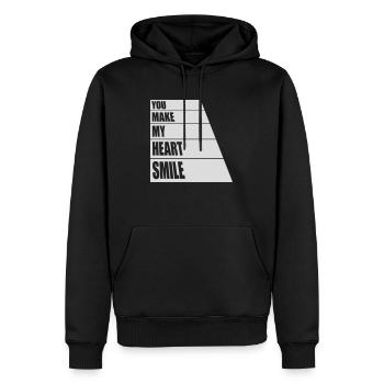 make my heart smile - Männer Premium Bio Hoodie - Schwarz - Vorne - Nico (187cm)