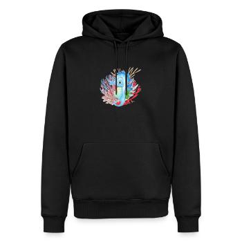 Meer, Seepferdchen - Männer Premium Bio Hoodie - Schwarz - Vorne - Nico (187cm)