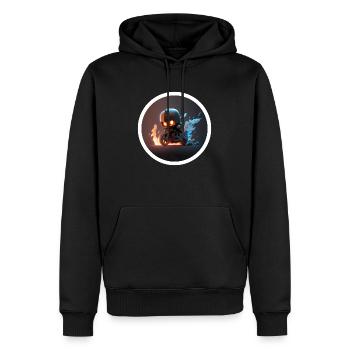 Robot motard du futur vitesse et course - Sweat à capuche Premium bio Homme - noir - Devant - Nico (187cm)