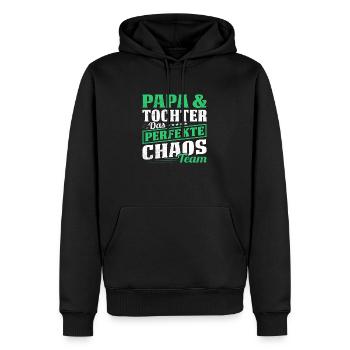 Papa & Tochter Das perfekte Chaos Team - Männer Premium Bio Hoodie - Schwarz - Vorne - Nico (187cm)