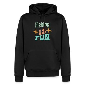 Pêcher dans le plaisir - Sweat à capuche Premium bio Homme - noir - Devant - Nico (187cm)