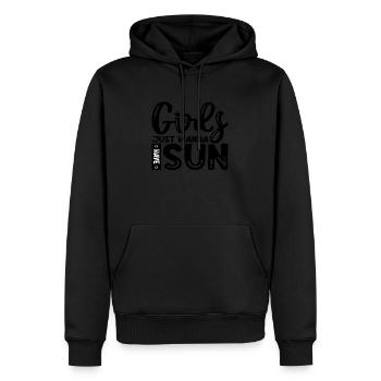 Les filles veulent juste avoir du soleil - Sweat à capuche Premium bio Homme - noir - Devant - Nico (187cm)