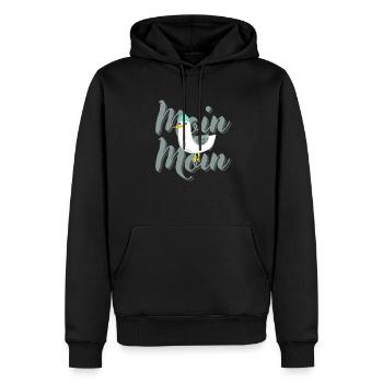 Moin Moin - Männer Premium Bio Hoodie - Schwarz - Vorne - Nico (187cm)