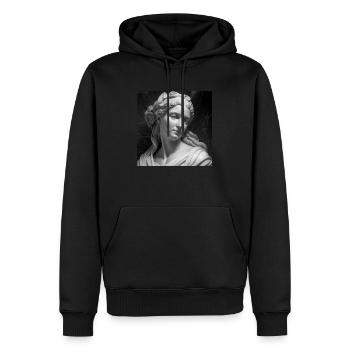 portrait beautiful young woman carved in marble 2 - Men’s Premium Organic Hoodie - black - Front - Nico (187cm)