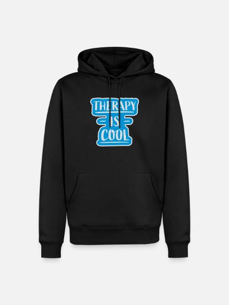 therapy is cool Quote - Men’s Premium Organic Hoodie - black