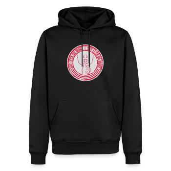 say less do more - Männer Premium Bio Hoodie - Schwarz - Vorne - Nico (187cm)