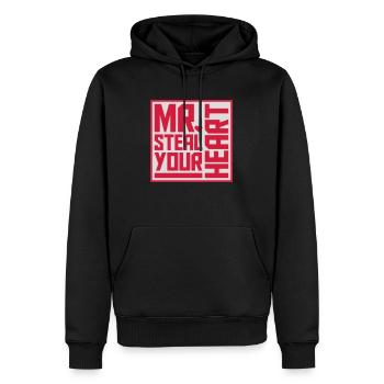 Mr steal your heart - Men’s Premium Organic Hoodie - black - Front - Nico (187cm)