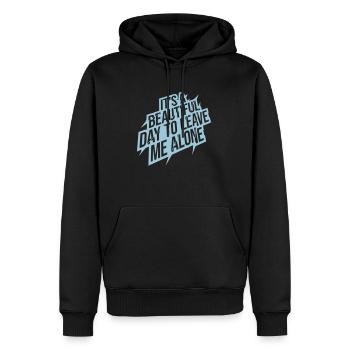 leave me alone day - Men’s Premium Organic Hoodie - black - Front - Nico (187cm)