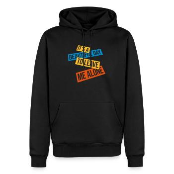 leave me alone day - Männer Premium Bio Hoodie - Schwarz - Vorne - Nico (187cm)