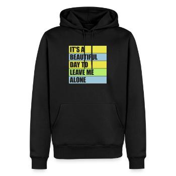 leave me alone day - Männer Premium Bio Hoodie - Schwarz - Vorne - Nico (187cm)
