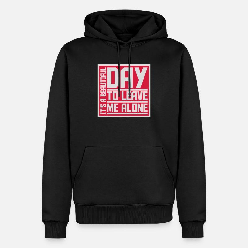 leave me alone day - Männer Premium Bio Hoodie - Schwarz
