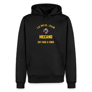 Meilleur mecano - Sweat à capuche Premium bio Homme - noir - Devant - Nico (187cm)