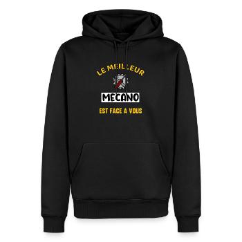 Le meilleur mecano - Sweat à capuche Premium bio Homme - noir - Devant - Nico (187cm)